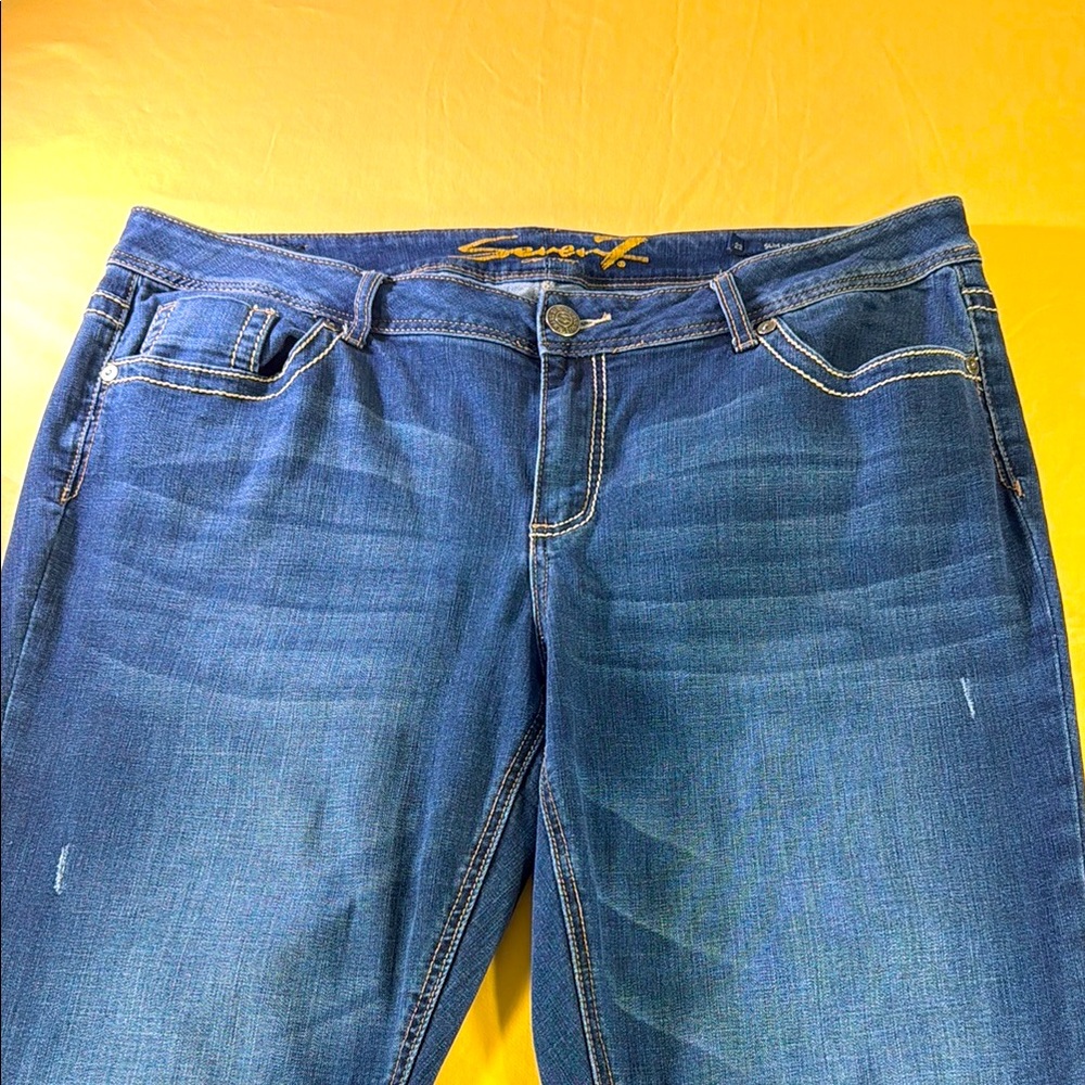 Seven Luxe jeans plus size 22 five pocket stretch, midrise straight legs